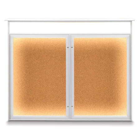 United Visual Products Open Faced Traditional Rounded Corkboard UV645ARC-BRONZE-DBURGU